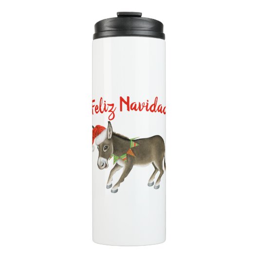 Kerstmis Burro Feliz Navidad Thermosbeker (Voorkant)