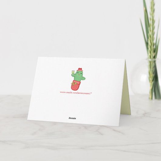 Kerstmis Cactus Paar Custom Groet Kaart (Achterkant)