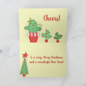 Kerstmis Cactus Paar Custom Groet Kaart (Binnen)