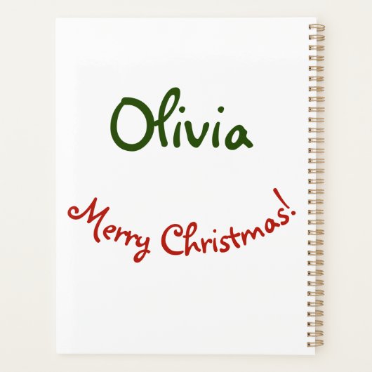 Kerstmis Calico kat Planner (Achterkant)