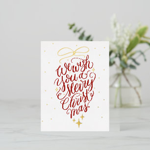 Kerstmis Calligrafie Folie Vakantie Postkaart Feestdagen Briefkaart