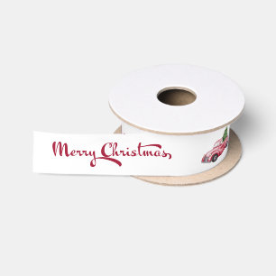 Kerstmis Calligrafie Rode Kersttruck Lint