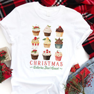 Kerstmis Calorieën Tellen Niet Bakkerij Cupcake Tri-Blend Shirt