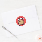Kerstmis Capybara sneeuw Ronde Sticker (Envelop)