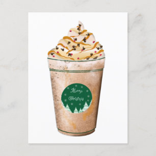 Kerstmis Caramel Gedruppelde Latte Briefkaart