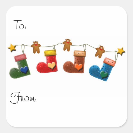 Kerstmis Carroll Vierkante Sticker (Voorkant)