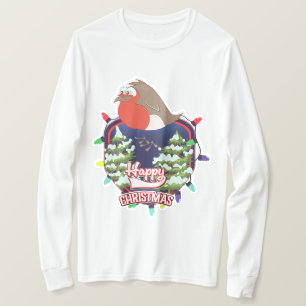 Kerstmis cartoon Robin logo T-shirt