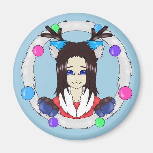 Kerstmis Catberry Magneet (Voorkant)