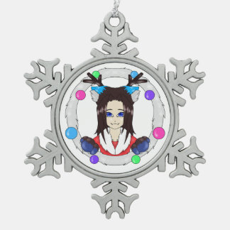 Kerstmis Catberry Tin Sneeuwvlok Ornament