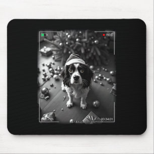 Kerstmis Cavalier King Charles Spaniel Betrapt Op Muismat