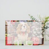 Kerstmis - Cavalier King Charles Spaniel Maverick Briefpapier (Staand voorkant)