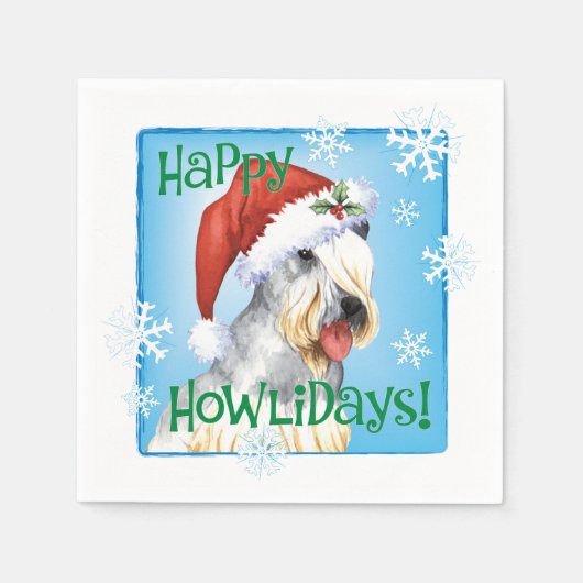 Kerstmis Cesky Terrier Napkins Servet (Voorkant)