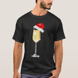 Kerstmis, Champagne Glass Santa Hat Drink T-shirt