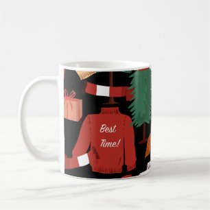 Kerstmis charme: feestelijk patroon spelen. koffiemok