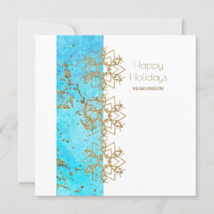 Kerstmis Cheer Gold en Watercolor Company Bedankkaart