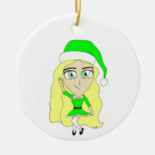 Kerstmis chibi keramisch ornament