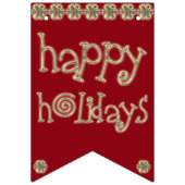 Kerstmis - Chic Gold Glitter Typografie Red Vlaggetjes (Tweede vlag)