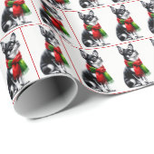Kerstmis Chihuahua met wintersjaal Cadeaupapier (Rol Hoek)