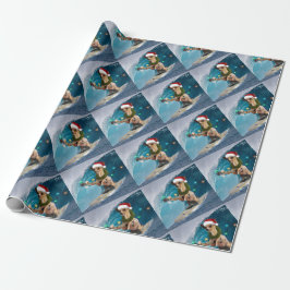 Kerstmis Chihuahua Surfing Cadeaupapier
