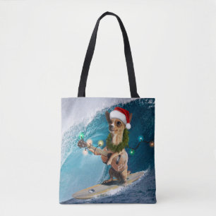 Kerstmis Chihuahua Surfing Draagtas