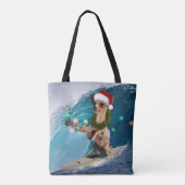 Kerstmis Chihuahua Surfing Draagtas (Achterkant)