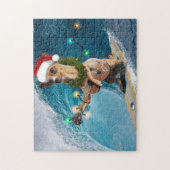Kerstmis Chihuahua Surfing Legpuzzel (Verticaal)