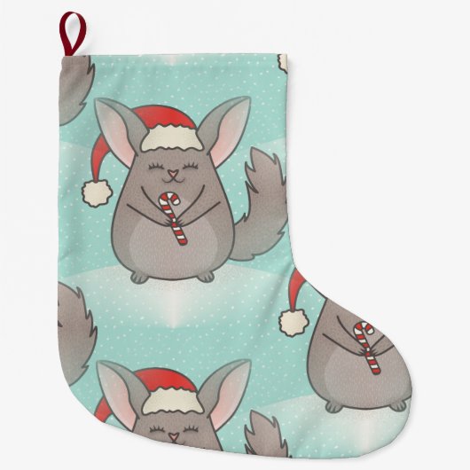 Kerstmis Chinchillas Kerstkous Grote Kerstsok (Voorkant)