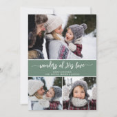 Kerstmis Christelijk Drie Foto Modern Feestdagenkaart (Voorkant)