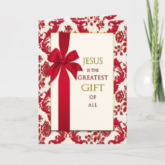 Kerstmis Christelijk - Grootste cadeau - lint Feestdagen Kaart