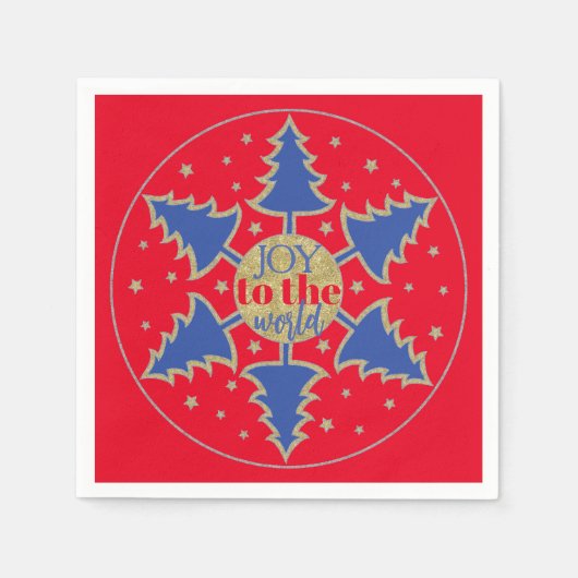 Kerstmis Cirkel van Bomen Servet (Voorkant)