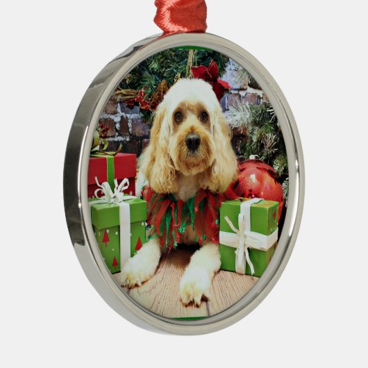 Kerstmis - Cockapoo - Buddy Metalen Ornament (Rechts)
