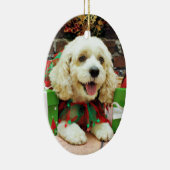 Kerstmis - Cockapoo - Clancy Keramisch Ornament (Rechts)