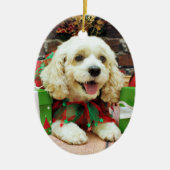Kerstmis - Cockapoo - Clancy Keramisch Ornament (Voorkant)