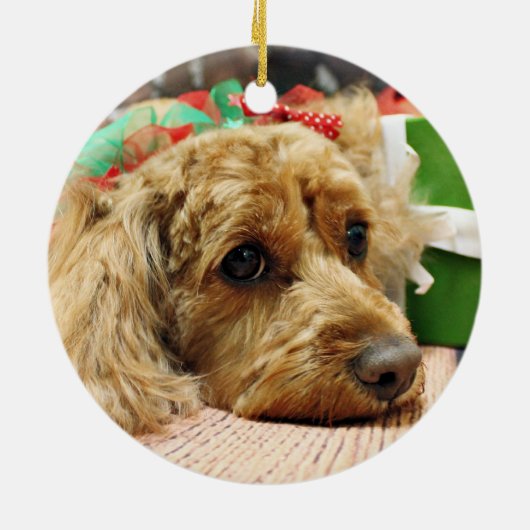Kerstmis - Cockapoo - Odie Keramisch Ornament (Achterkant)