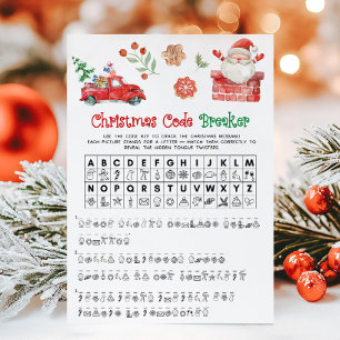 Kerstmis Codekraker Spel Feestdagenkaart
