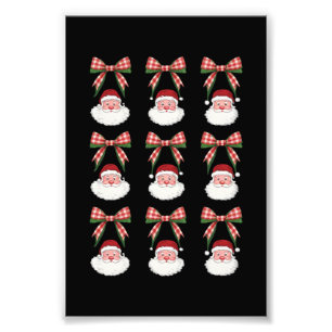 Kerstmis Coquette Strik Kerstman Vintage Xmas Retr Foto Afdruk