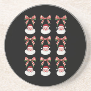 Kerstmis Coquette Strik Kerstman Vintage Xmas Retr Zandsteen Onderzetter