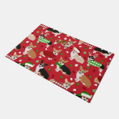 Kerstmis Corgi Dogs Deurmat (Schuin)