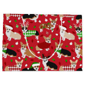 Kerstmis Corgi Dogs Groot Cadeauzakje (Achterkant)