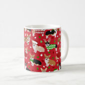 Kerstmis Corgi Dogs Koffiemok (Voorkant rechts)