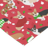 Kerstmis Corgi Dogs Korte Tafelloper (Hoek)