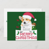 Kerstmis Corgi Feestdagenkaart (Voorkant / Achterkant)