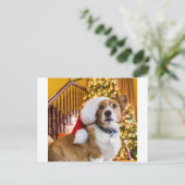 Kerstmis Corgi Feestdagenkaart (Staand voorkant)