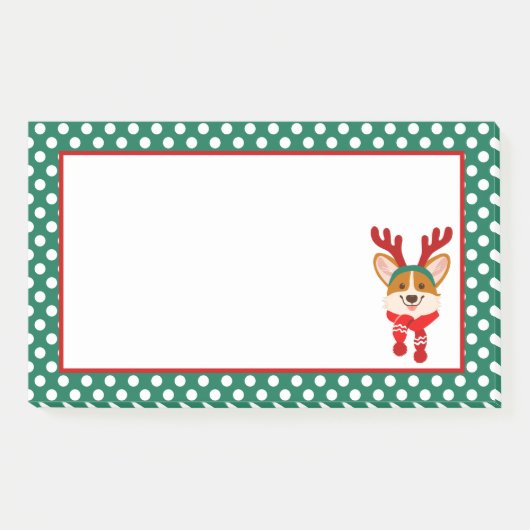 Kerstmis Corgi Hond Post-It Notities Post-it® Notes (Voorkant)