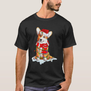Kerstmis Corgi lichten Santa Voor Mannen Vrouwen J T-shirt