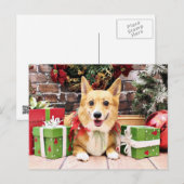 Kerstmis - Corgi - Pannekoek Feestdagenkaart (Voorkant / Achterkant)