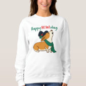 Kerstmis Corgi Singing Sweatshirt (Voorkant)
