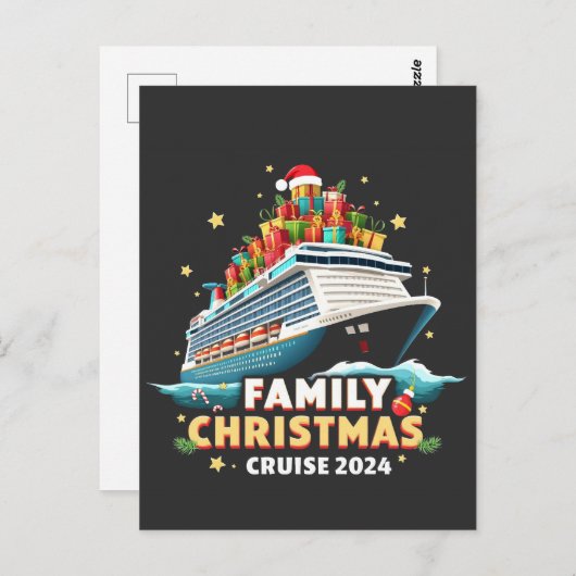 Kerstmis Cruise 2024 Familie Matching Outfit Briefkaart (Voorkant / Achterkant)