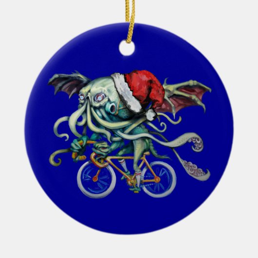 Kerstmis Cthulhu Keramisch Ornament (Voorkant)