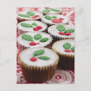 Kerstmis cupcakes feestdagenkaart